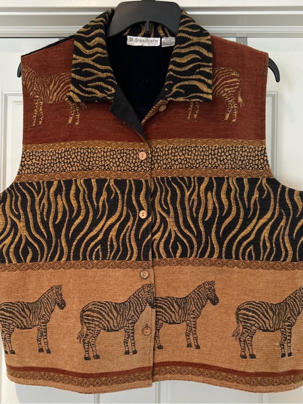 dressbarn Zebra Print Vest